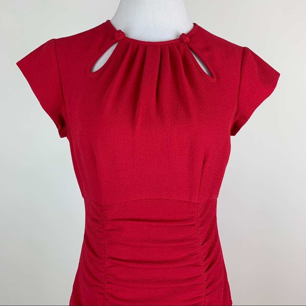 Nanette Lepore Pink Ruched Dress Sz 8 - Picture 2 of 13